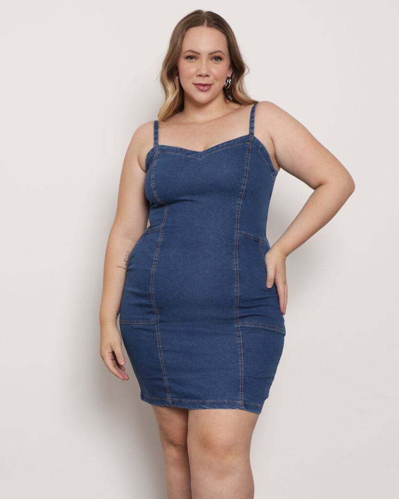 vestido jeans plus size